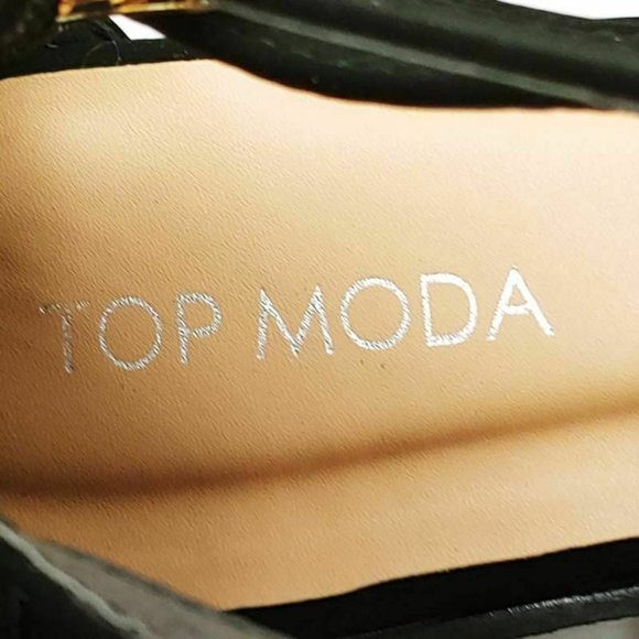 Top Moda Courtney Strappy Sandals Black 6.5 New - Picture 8 of 10